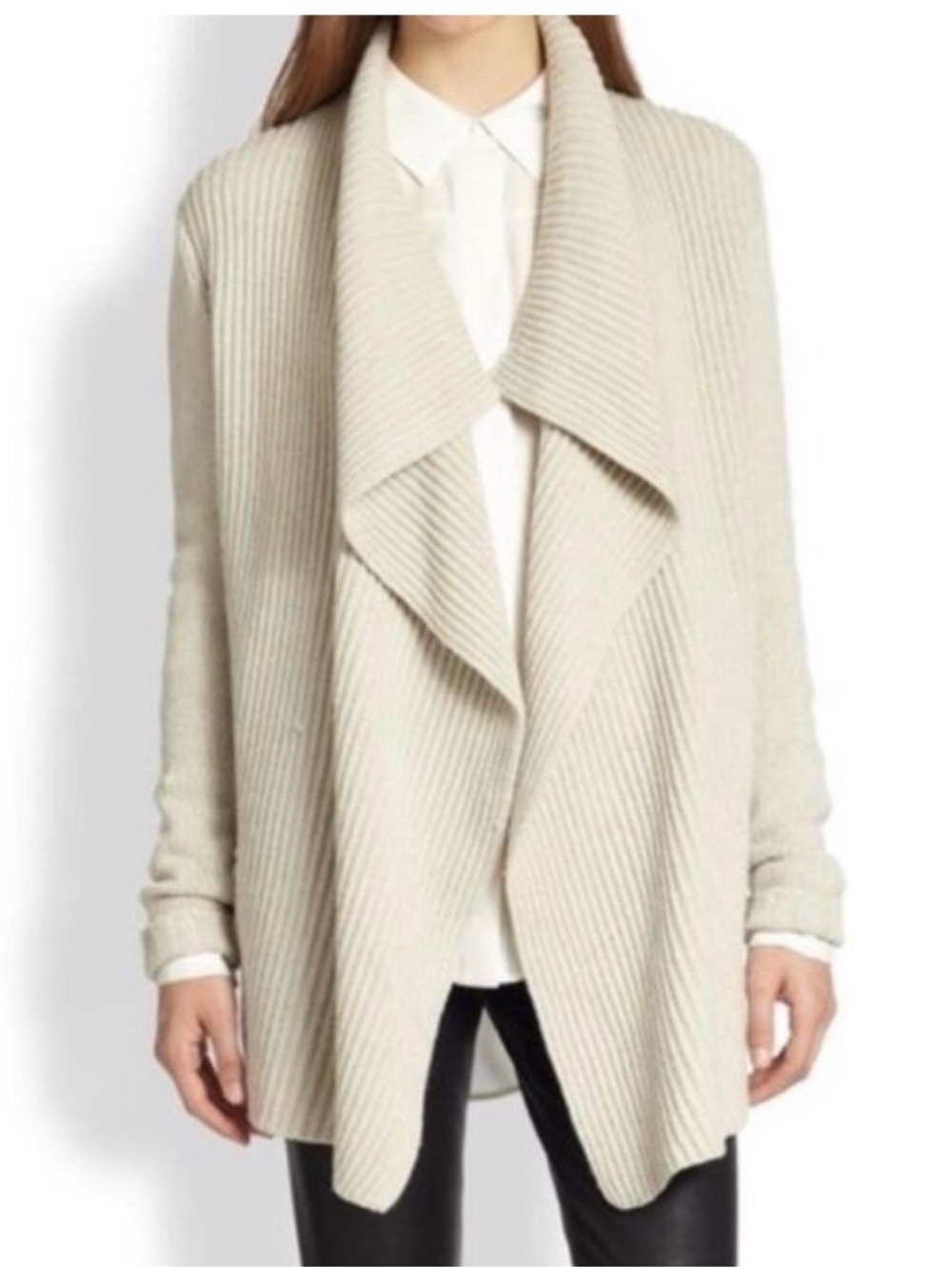 Vince Cream Yak Wool Waterfall Cardigan S